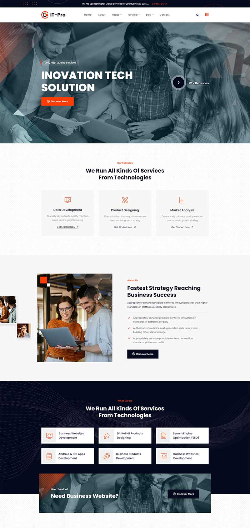 HTML5创新技术解决服务公司前端静态html网站模板-源码分享网