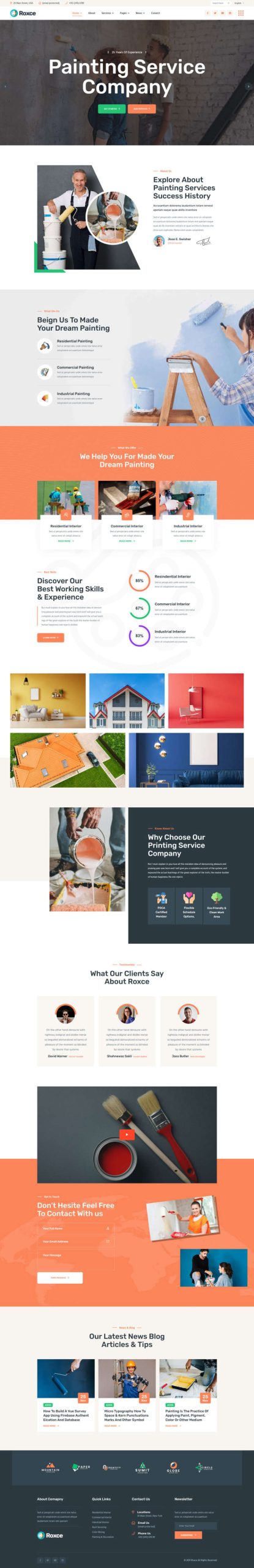 涂料油漆厂家网站响应式模板-源码分享网