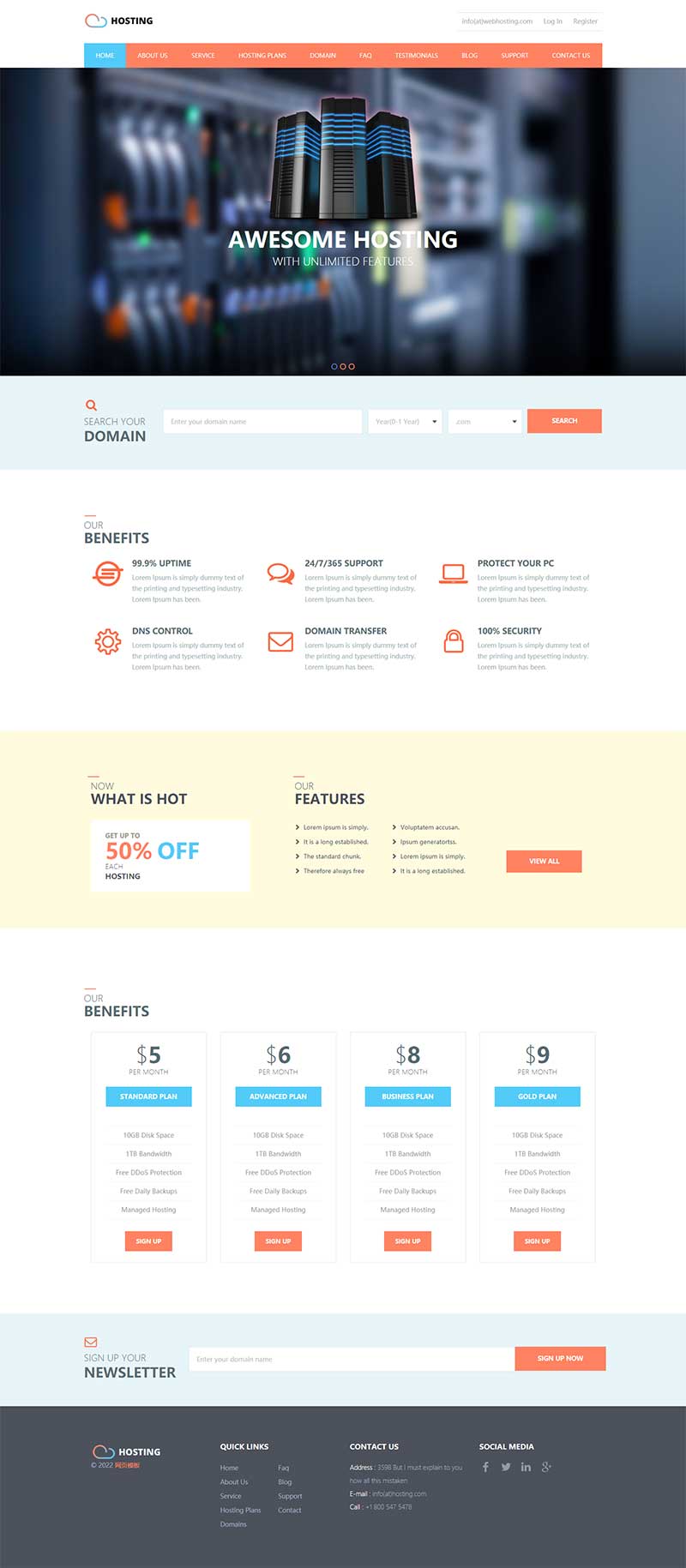 外国商务服务器IDC运营商网站html网站托管服务企业模板-源码分享网