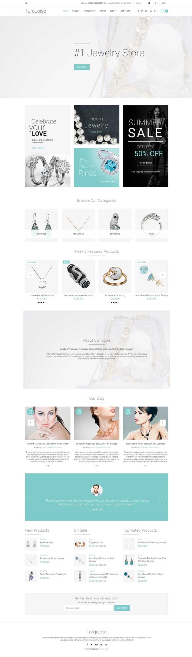 白色简洁精美的html珠宝商城整站网页模板-源码分享网