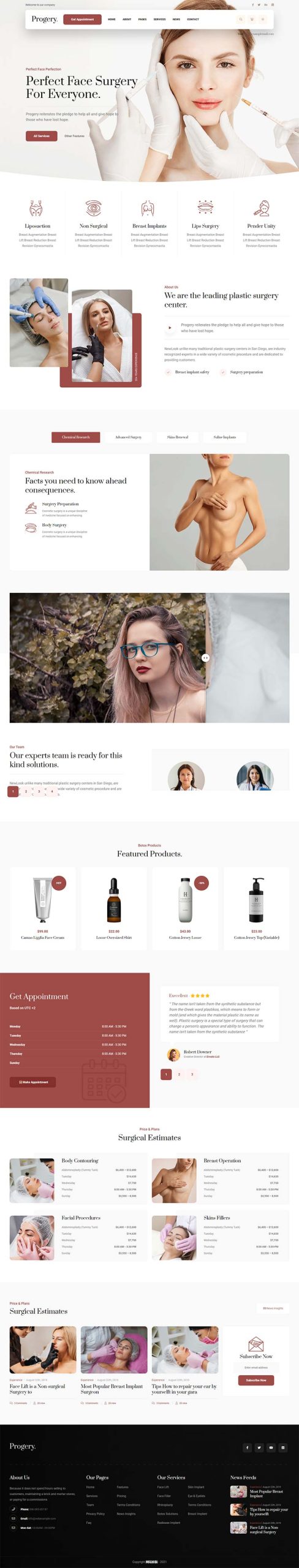 咖啡色整形美容外科主页html5模板-源码分享网