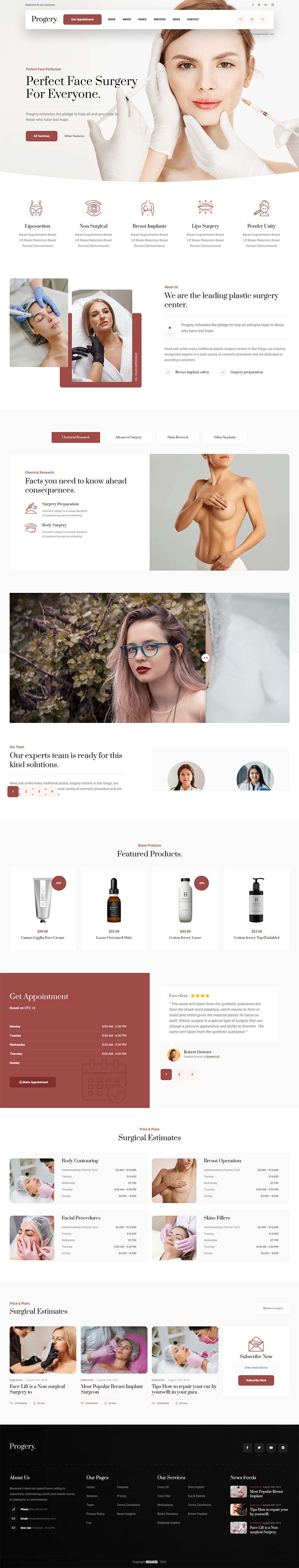 咖啡色整形美容外科主页html5模板