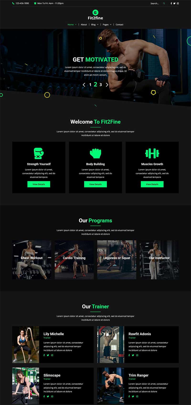 黑色健身馆俱乐部前端静态html网站模板-源码分享网