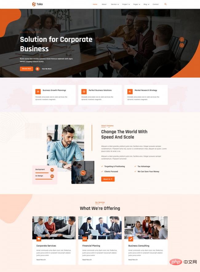 企业解决方案服务网站模板