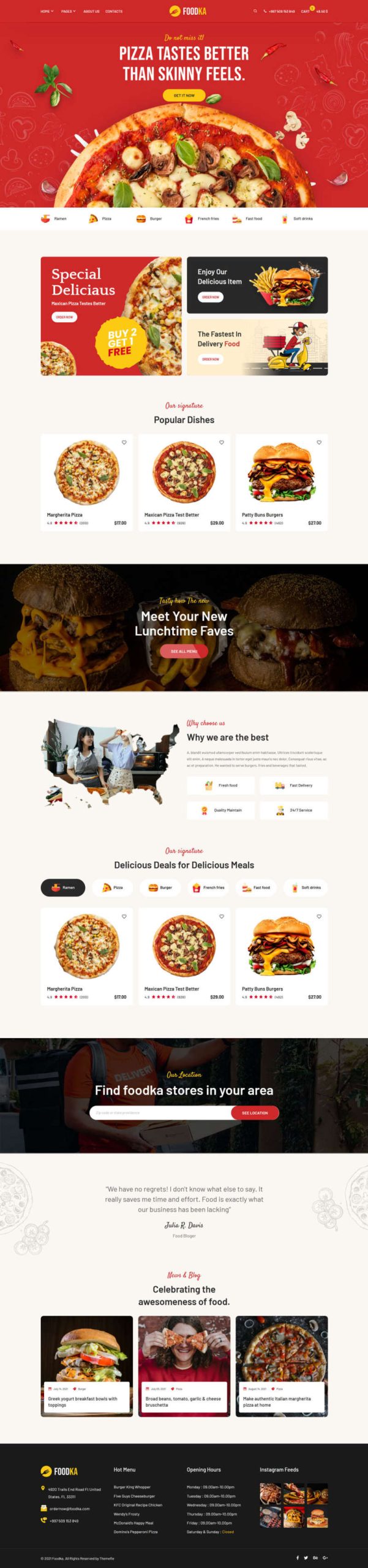 披萨店铺外卖配送HTML模板-源码分享网