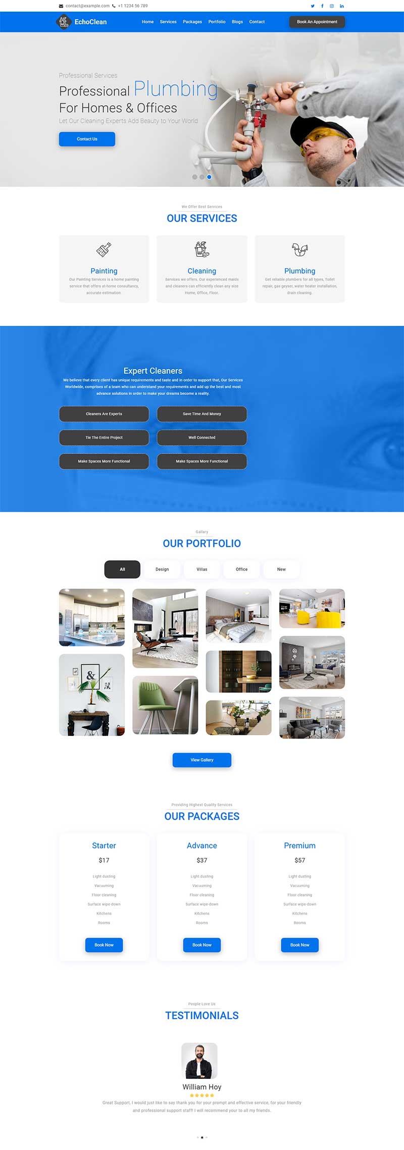 家居装潢清洁维修服务公司静态前端网站模板-源码分享网