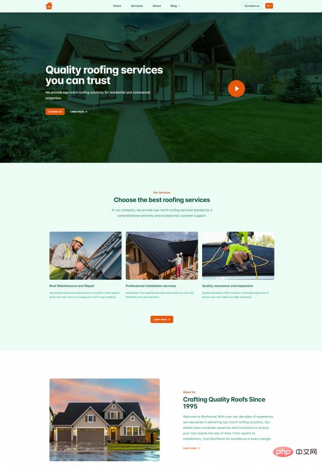 优质屋面服务公司HTML5网站模板