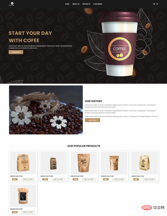 咖啡豆在线购买服务商场网站模板-源码分享网