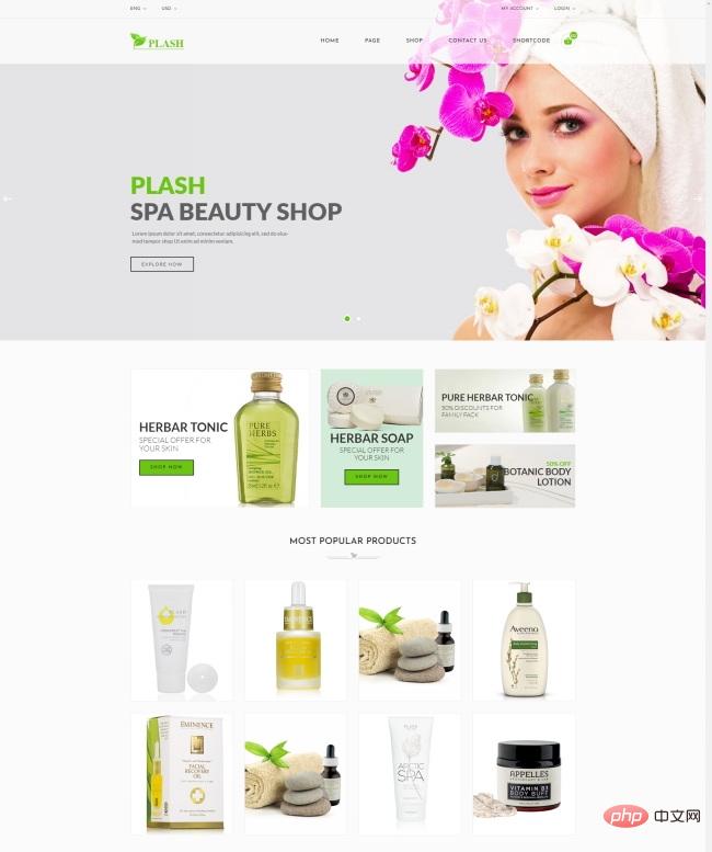 SPA精油在线购物网站模板-源码分享网