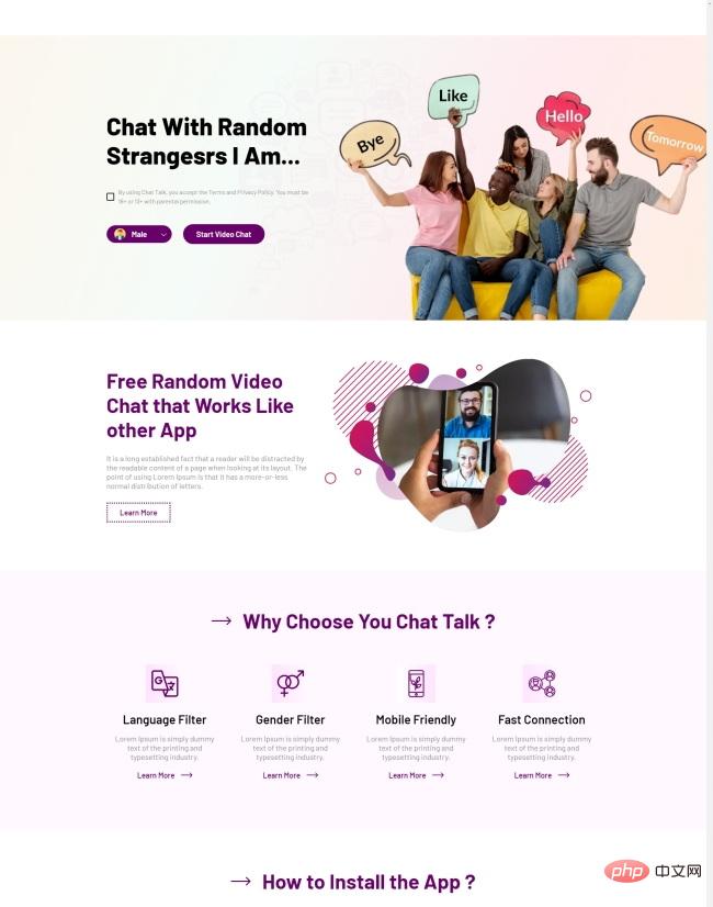 聊天社交应用程序宣传网站模板-源码分享网