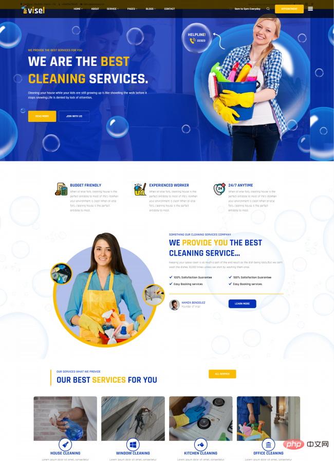 清洁服务家政公司网站模板-源码分享网