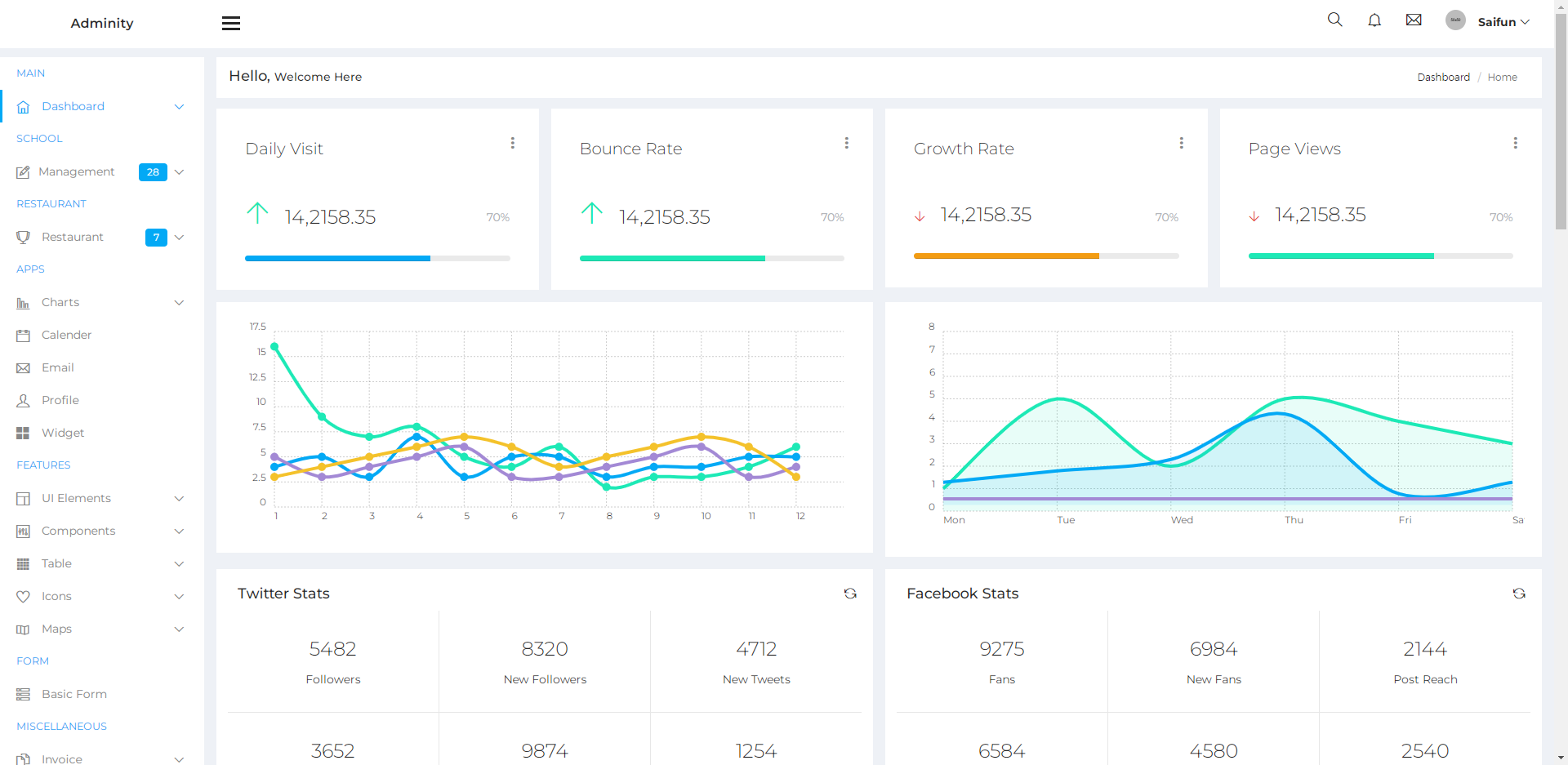 简约创意AdminX后台管理网站模板-Adminity