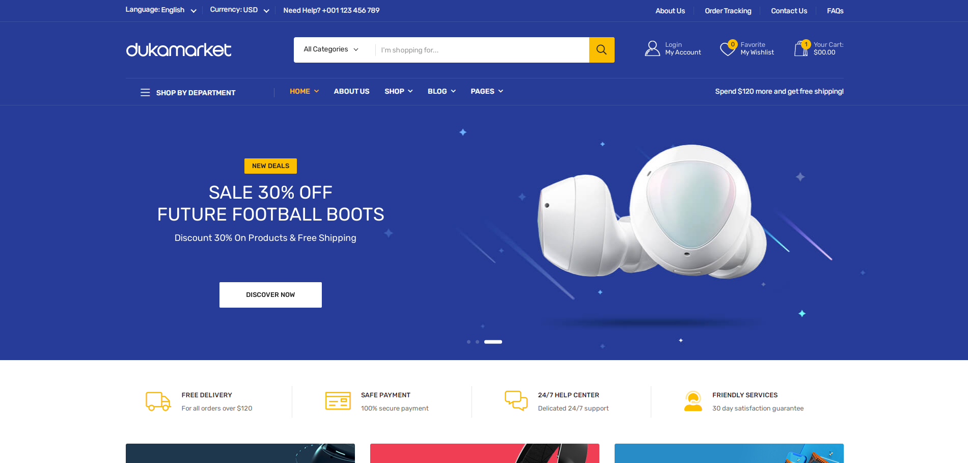 时尚电子商务网站模板-DukaMarket-源码分享网