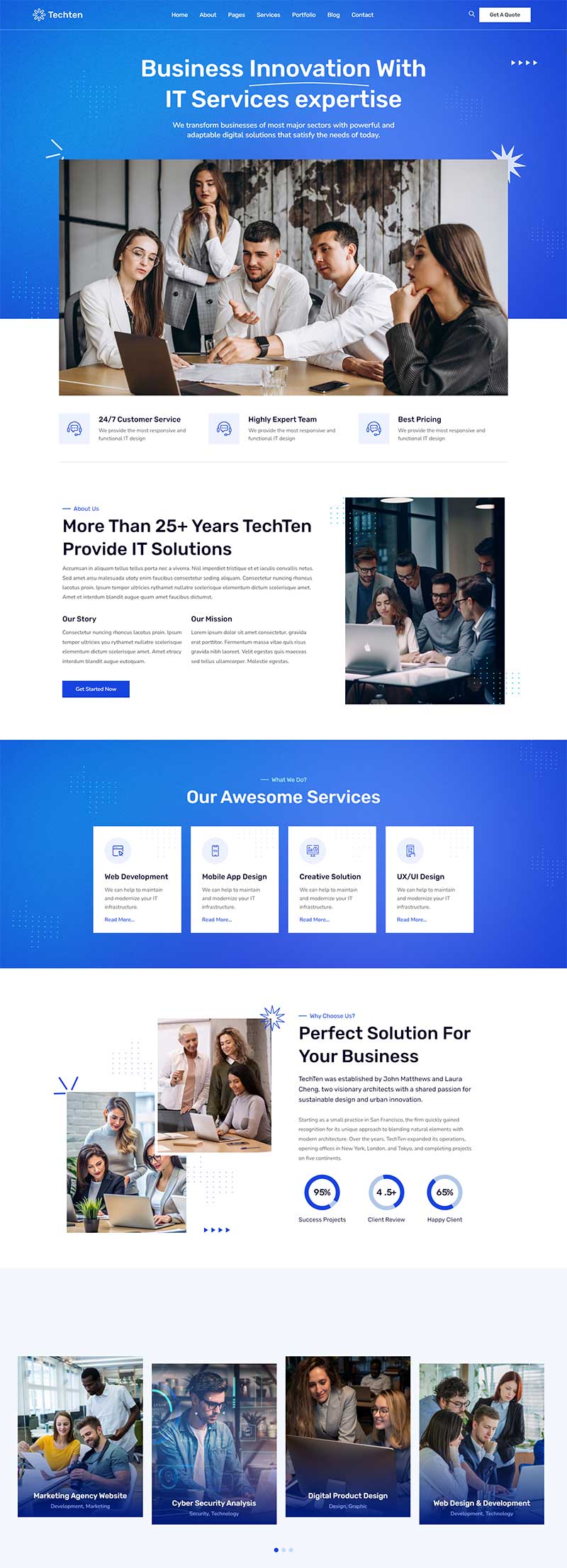 响应式创新IT服务公司前端静态网页模板-源码分享网