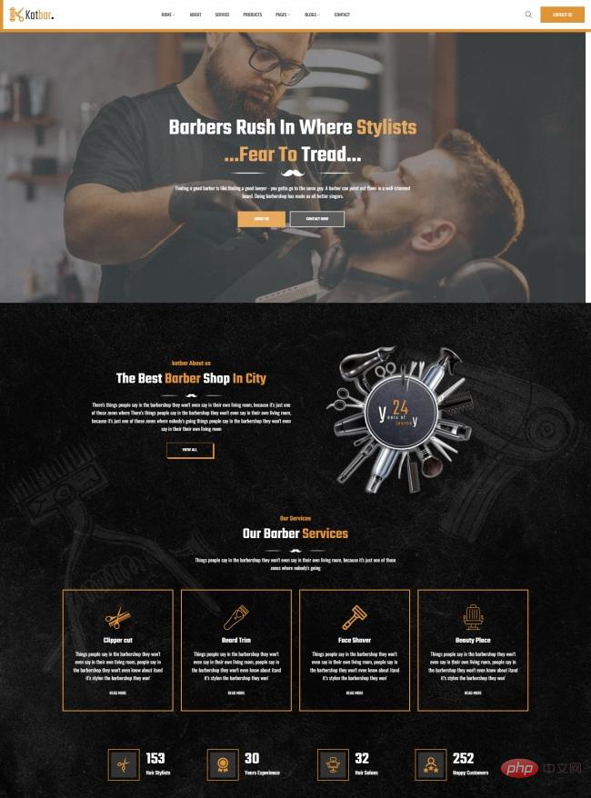 美发沙龙服务机构HTML5网站模板