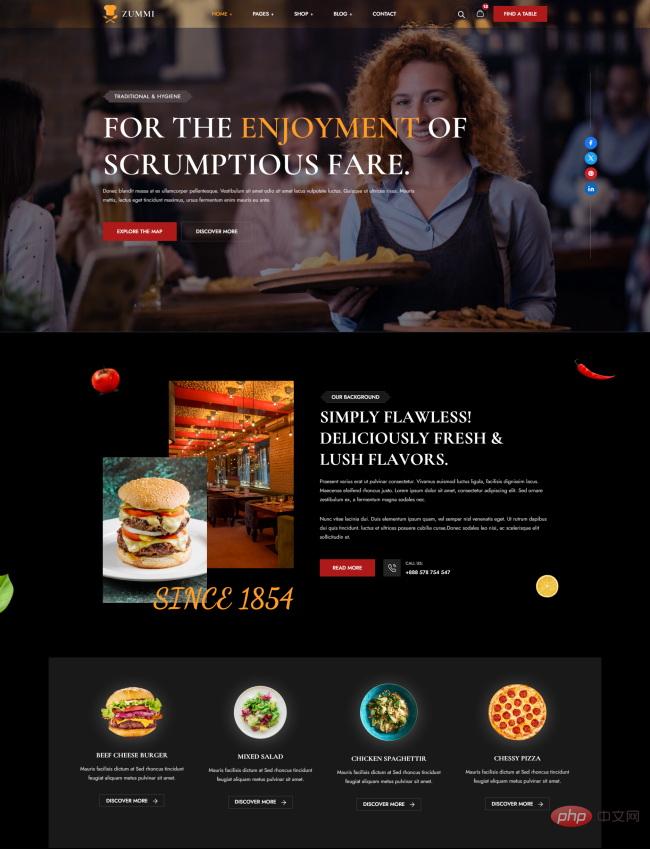 餐饮美食轻食沙拉饮品网站模板