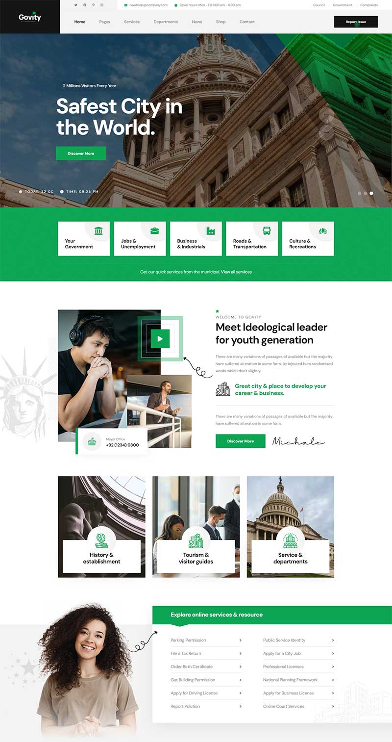 响应式国外城市宣传旅游网站静态网页模板-源码分享网