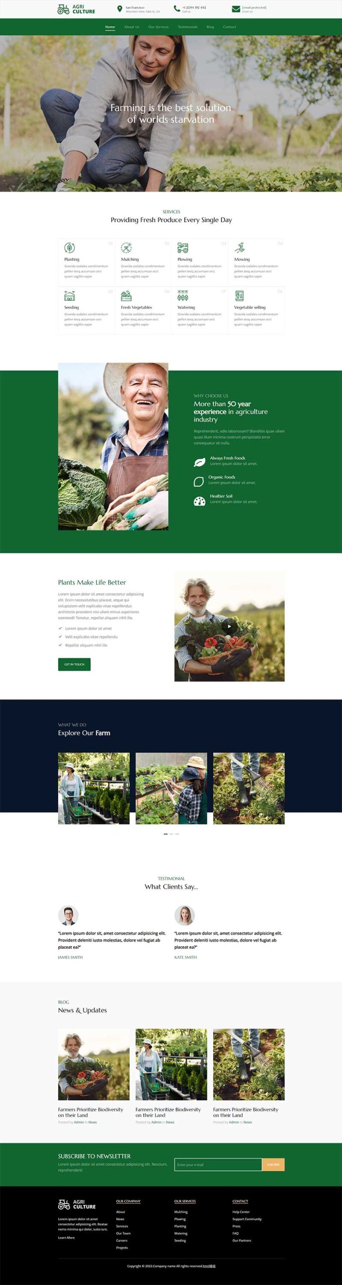 绿色有机果蔬农场Bootstrap模板-源码分享网