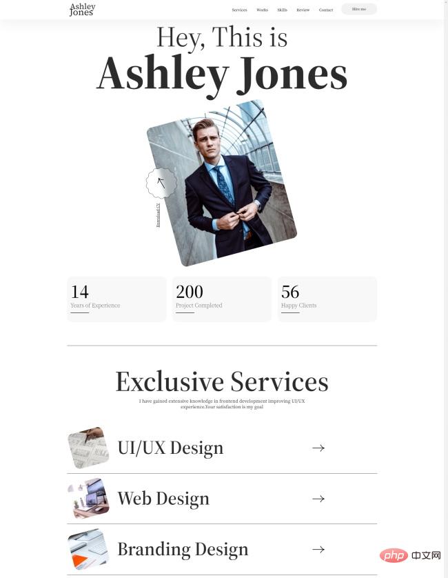 UX设计师个人作品展示简历网页模板