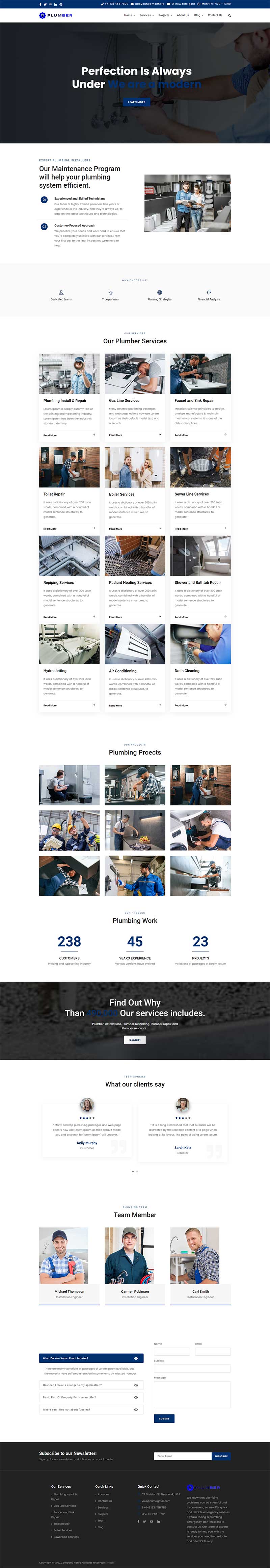 家庭设备维修清洗服务公司前端静态html网站模板