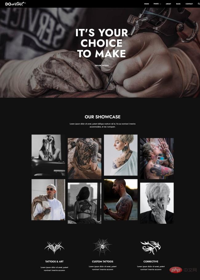 HTML5纹身定制服务机构网站模板-源码分享网