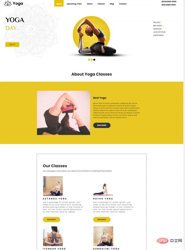 响应式瑜伽培训课程网站模板-源码分享网