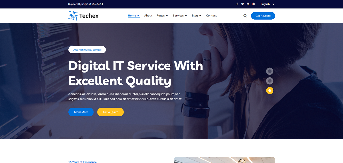 高科技公司官网WEB前端模板-Techex-源码分享网