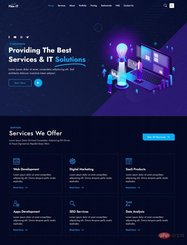 IT项目服务企业响应式网站模板-源码分享网