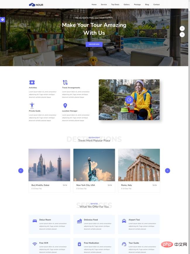 旅行服务机构宣传网站模板