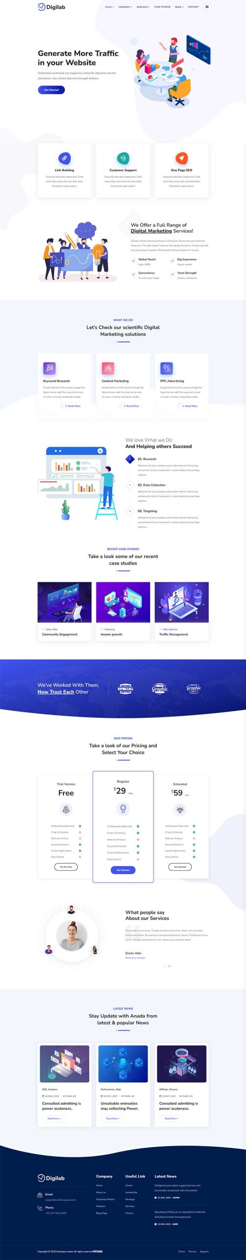 外国SEO搜索引擎优化软件开发类静态html网站模板-源码分享网