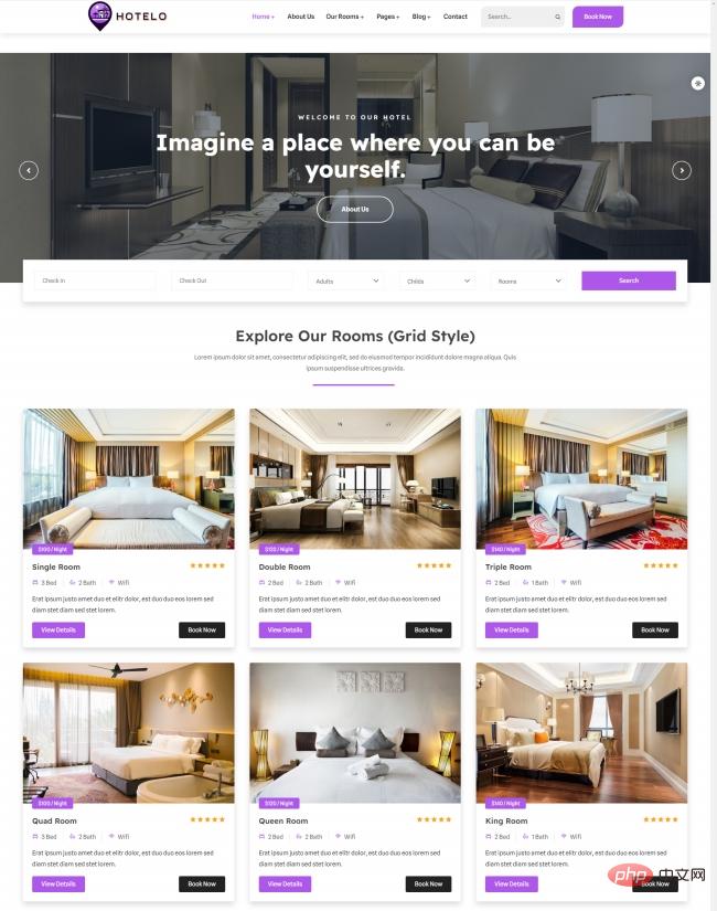 汽车旅馆酒店服务网站模板