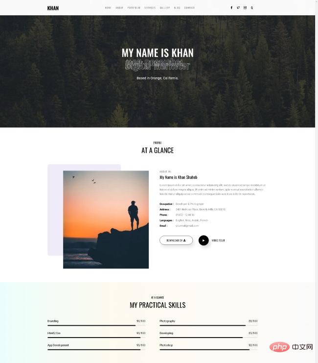 HTML5个人简历作品展示网页模板-源码分享网