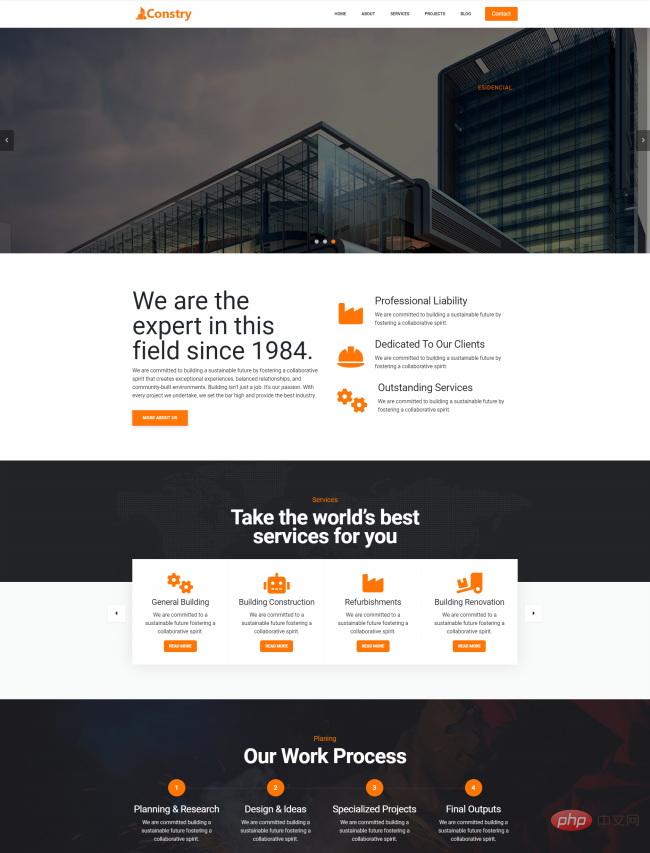 建筑改造施工服务公司网站模板